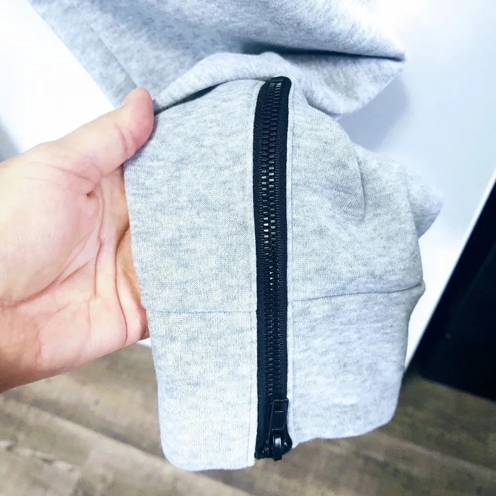 NWT RBX ACTIVEWEAR TAPERED LEG W/ZIPPER FLEECE LINED GRAY/BLACK JOGGER PANTS L